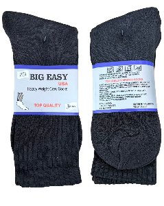 Black Color Man Crew Socks 10-13